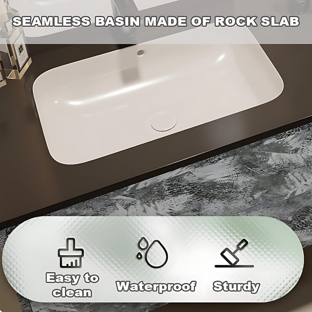 80IN Luxury Bathroom Vanity with Sink - Bathroom Vanity Cabinet, Intelligent Defogging Mirror, Single Floating Sink Design, Large Storage Drawers, Waterproof - Easy to Install, Style C