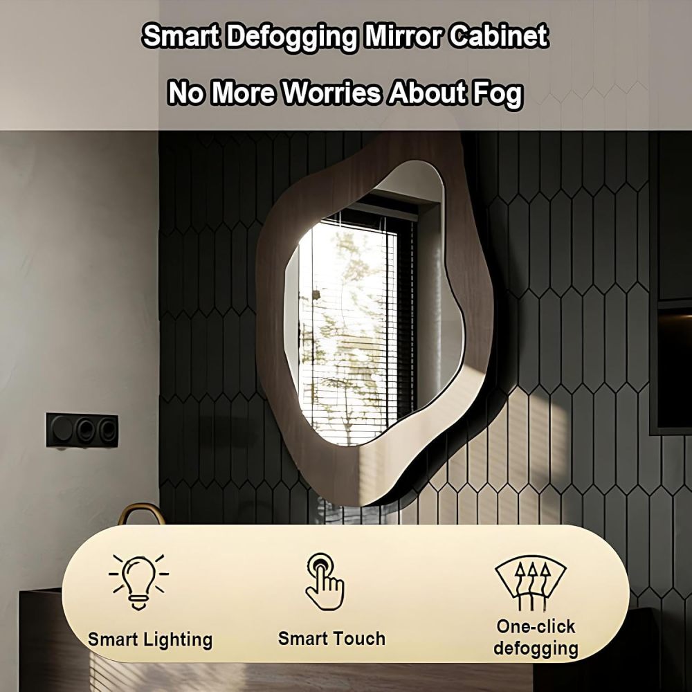 60IN Bathroom Vanity with Sink - Single | Double Floating Sink Design, Solid Wood Bathroom Vanity Cabinet with Intelligent Defogging, Easy to Clean - Complete Accessories, Single Sink