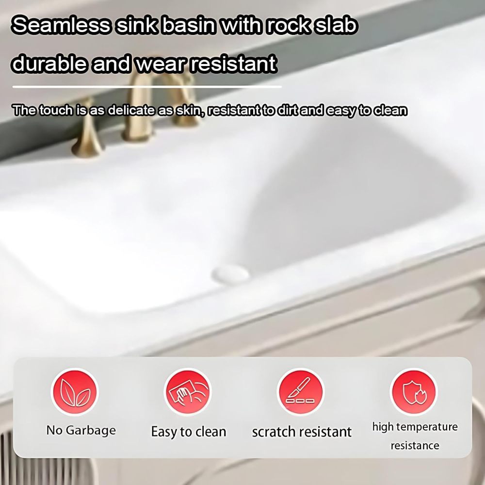 102IN Bathroom Vanity with Sink - Bathroom Vanity Cabinet with Smart Defog Mirror, Wall-Mounted Vanity, Multi-Layer Solid Wood, Custom Complete Accessories, Mirror