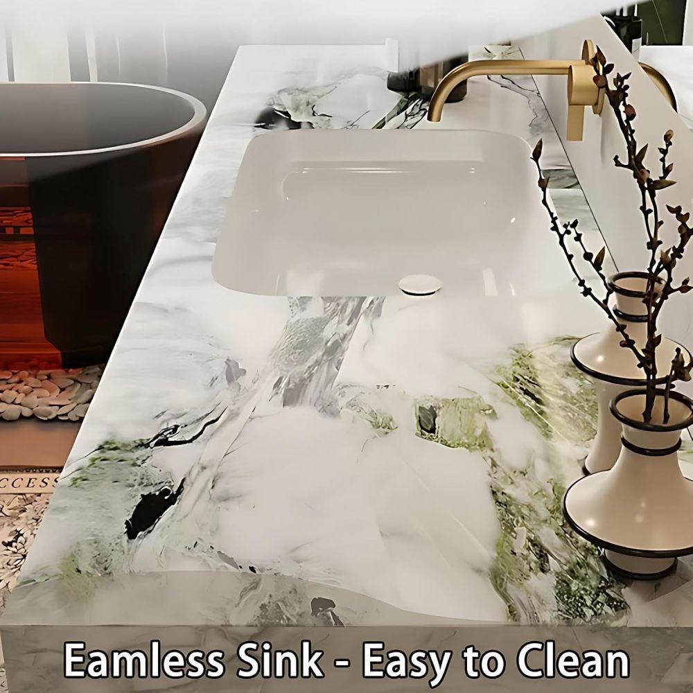 38IN Bathroom Vanity with Sink - Modern Bathroom Vanity with Smart Defog Mirror, Floating Sink Cabinet with 3 Drawers & Open Storage Area, No Assembly Required
