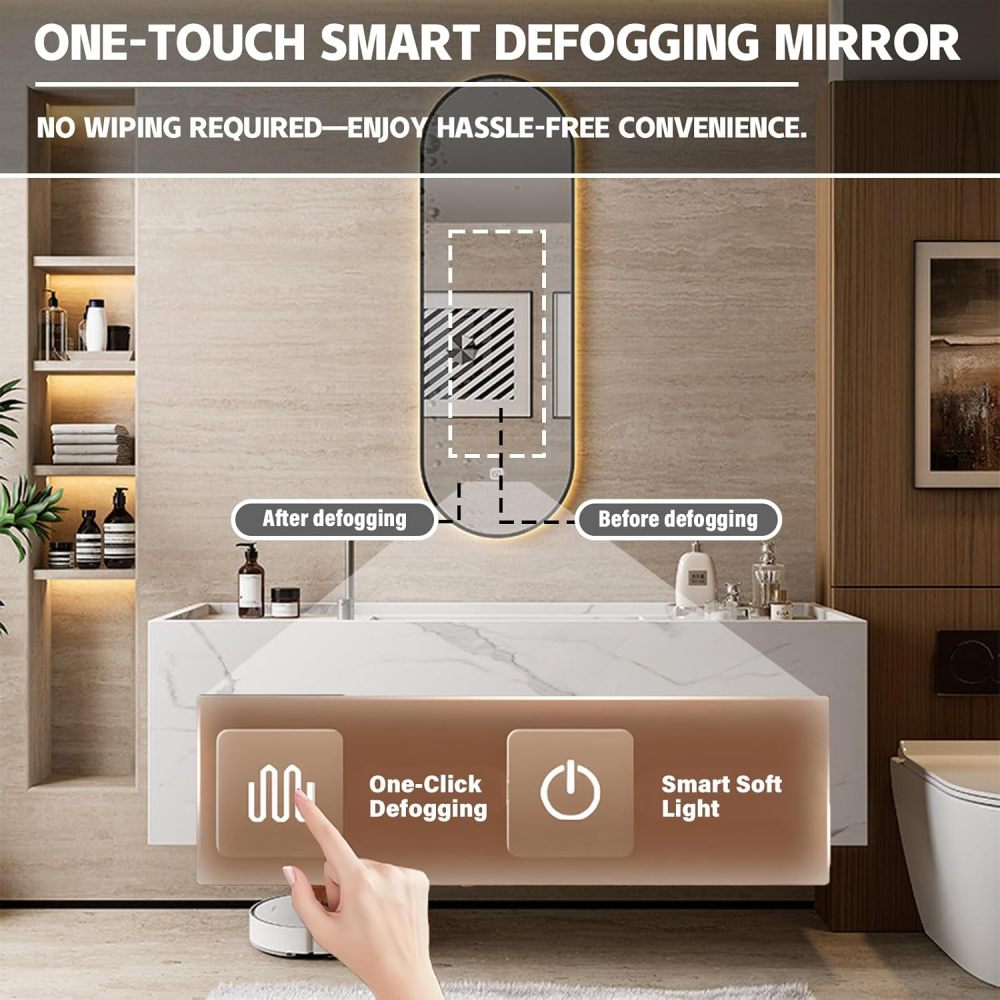 82IN Modern Bathroom Vanity with Sink - Single Bathroom Vanity Cabinet with Smart Defog Mirror & Integrated Stone Sink for Bathroom,Floating Design - Custom, Green