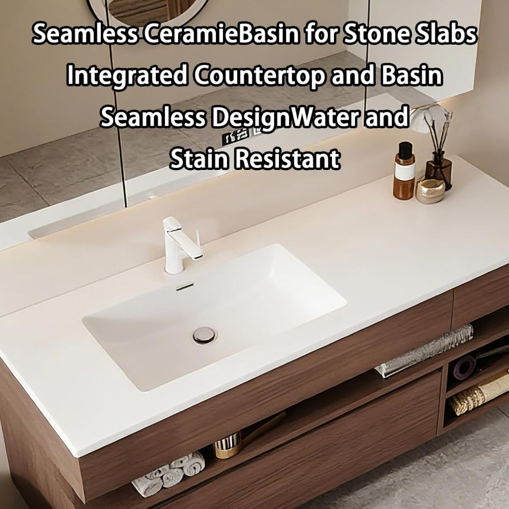 42IN Bathroom Vanity - Modern Bathroom Vanity with Seamless Sink & Multiple Storage Area, Floating Sink Cabinet with Smart Defog Mirror, No Assembly Required, Wood-A