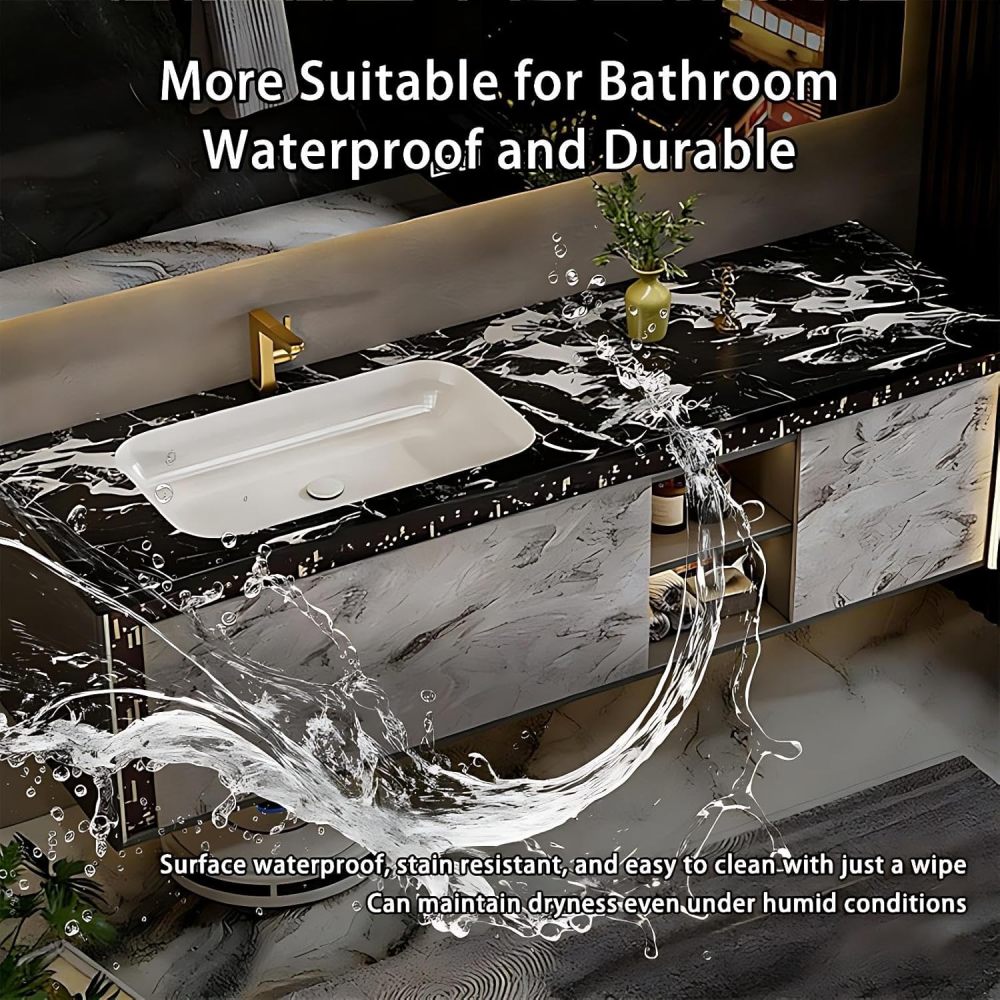 72IN Bathroom Vanity - Luxury Bathroom Vanity with Smart Defog Mirror, Floating Sink Cabinet with Multiple Storage Areas, Complete Accessories, No Assembly Required, White