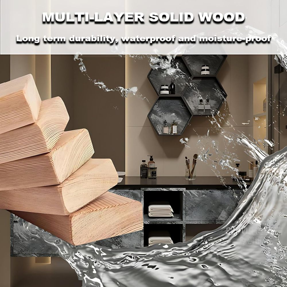 80IN Luxury Bathroom Vanity with Sink - Bathroom Vanity Cabinet, Intelligent Defogging Mirror, Single Floating Sink Design, Large Storage Drawers, Waterproof - Easy to Install, Style C