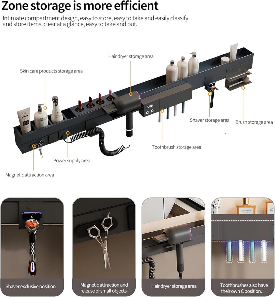 Bathroom Vanity - Elegant Bathroom Vanity with Sink, Floating Vanity Set,Includes Smart Defogging Mirror Cabinet and Multi-Function Shelf (48")