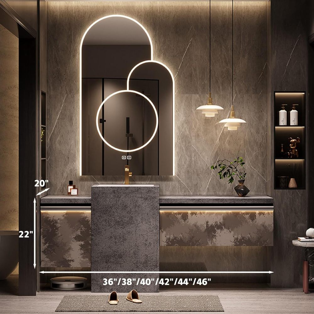 62IN Modern Bathroom Vanity with Sink - Wall-Mounted Floating Vanity Cabinet with Smart Anti-Fog Mirror, Integrated Stone Sink, Stylish Design for Bathroom Renovation, Mirror A