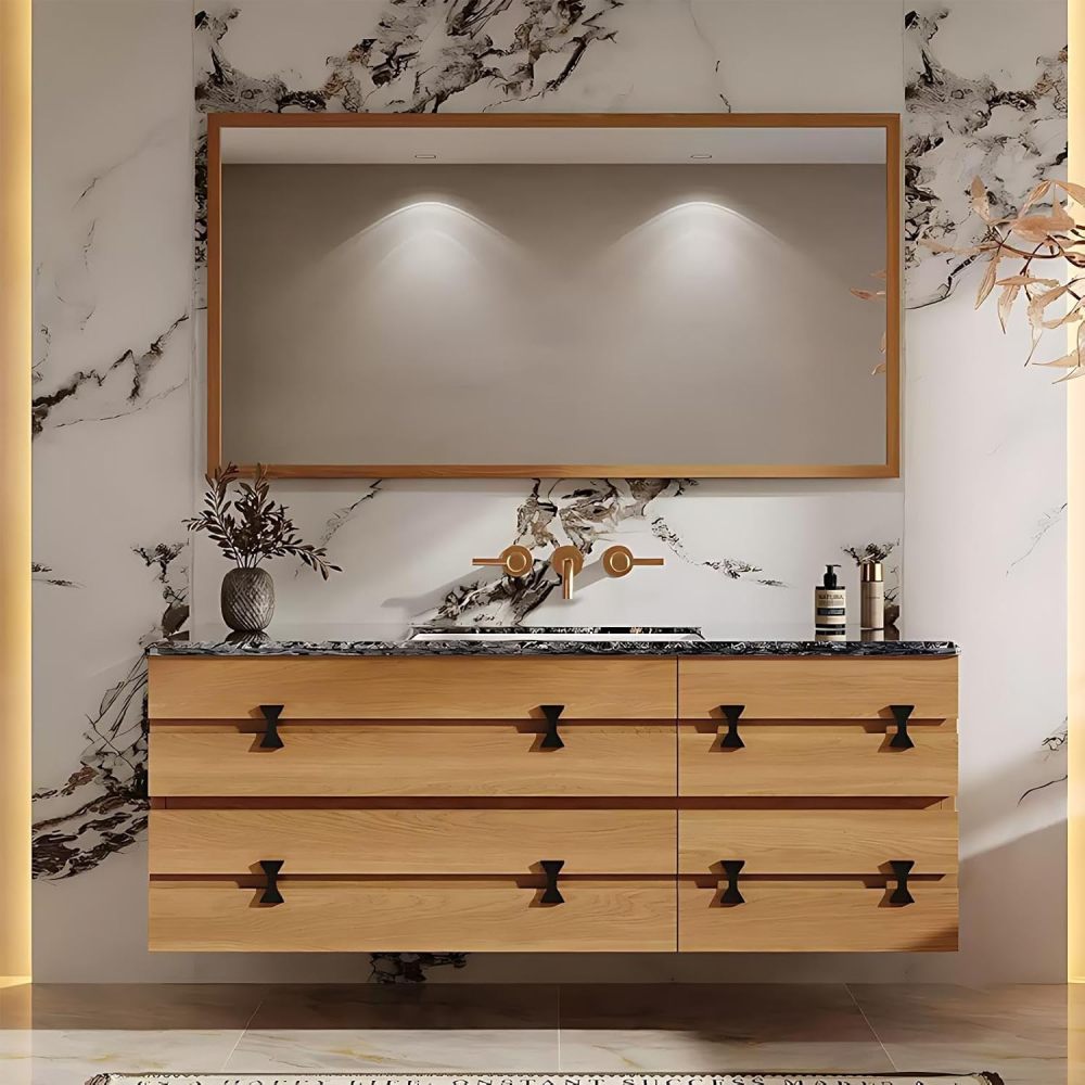 88IN Bathroom Vanity with Sink - Bathroom Sink Cabinet with Smart Defog Mirror, Single Floating Vanity, Large Storage Space, Multi-Layer Solid Wood - Complete Accessories, Mirror