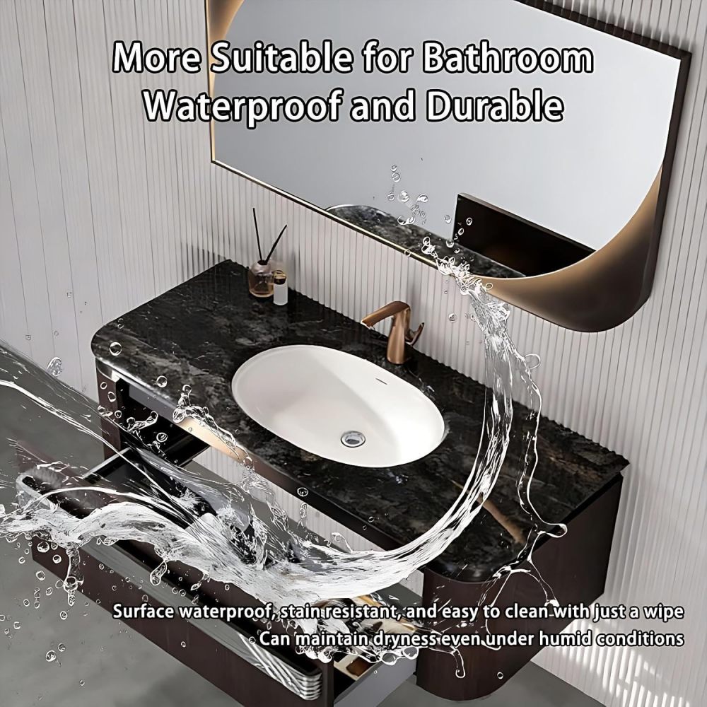 34IN Bathroom Vanity - Luxury Bathroom Vanity with Smart Defog Mirror, Floating Sink Cabinet with Large Capacity Drawers, Complete Accessories, No Assembly Required