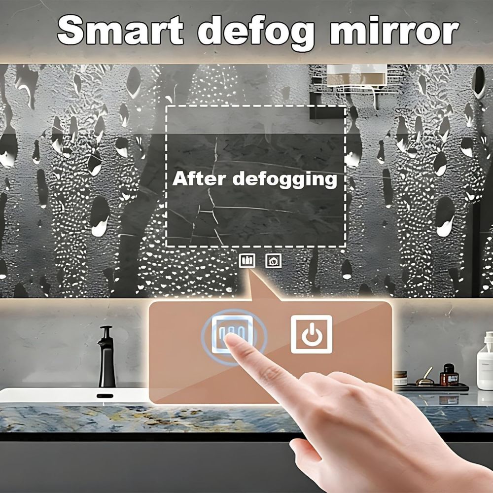 60 inch Double Sink Bathroom Vanity - Floating Vanity with Sink, Anti-Fog Mirror, Soft Close Drawers, Seamless Basin, Waterproof Finish, Excellent Wood, Fully Assembled, Wood