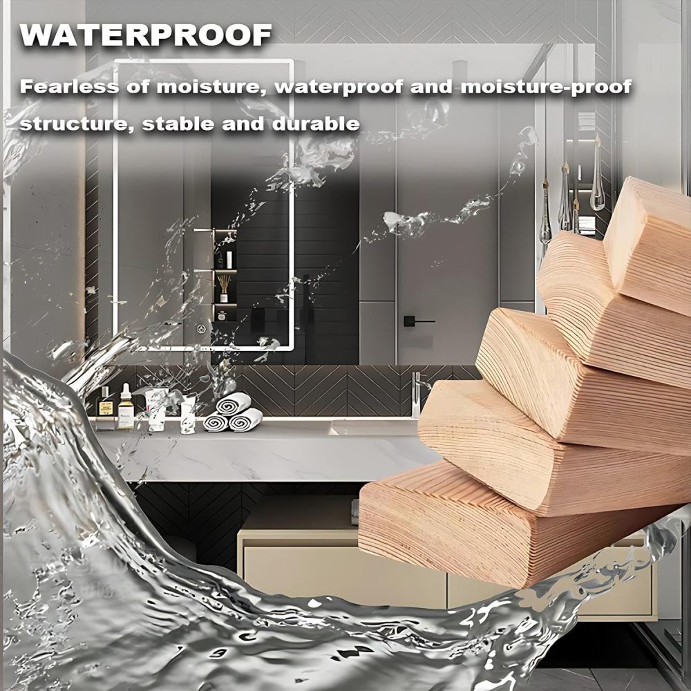 100IN Luxury Bathroom Vanity with Sink - Bathroom Vanity Cabinet with Intelligent Defogging Mirror & Chair, Solid Wood, Large Storage Drawers, Waterproof - Customizable Size, White B