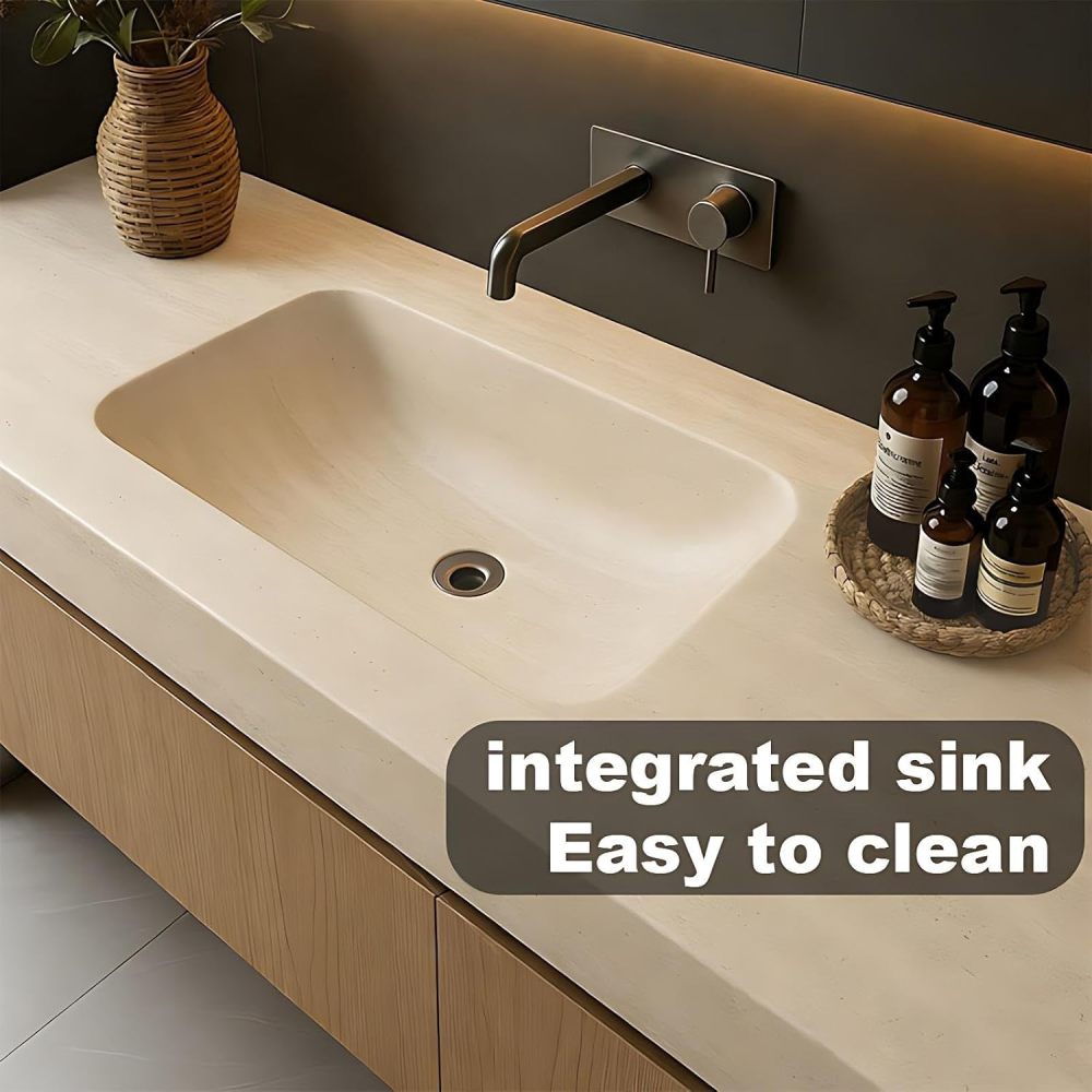 60 inch Double Sink Bathroom Vanity - Floating Vanity with Sink, Anti-Fog Mirror, Soft Close Drawers, Seamless Basin, Waterproof Finish, Excellent Wood, Fully Assembled, Wood