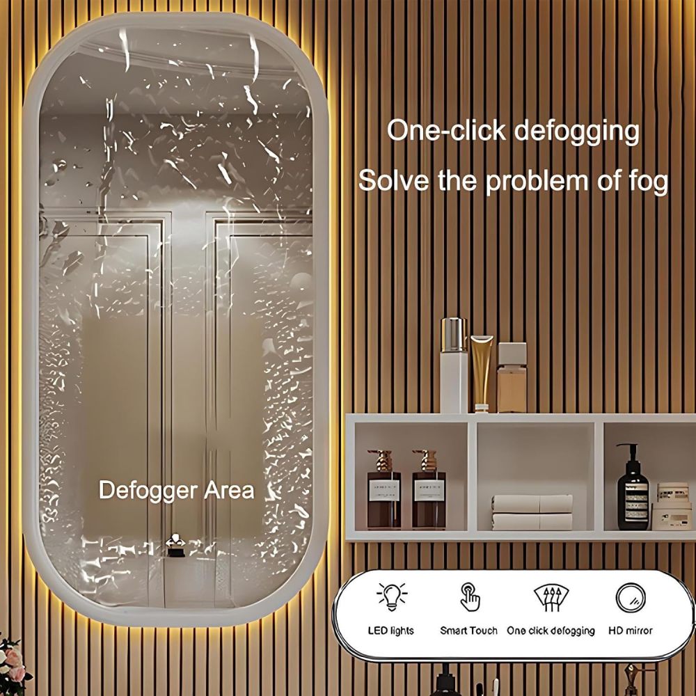 64IN Bathroom Vanity with Sink - Modern Bathroom Vanity with 2 Storage Drawers, Smart Sink Cabinet with Smart Defogging Mirror, Customizable Size, No Assembly Required