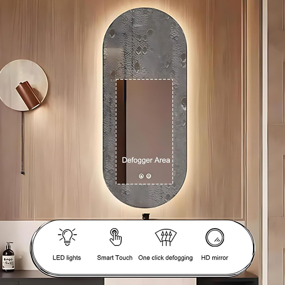 96IN Bathroom Vanity with Sink - Modern Bathroom Vanity with Smart Defog Mirror, Simple Sink Cabinet with Multiple Storage Areas, No Assembly Required
