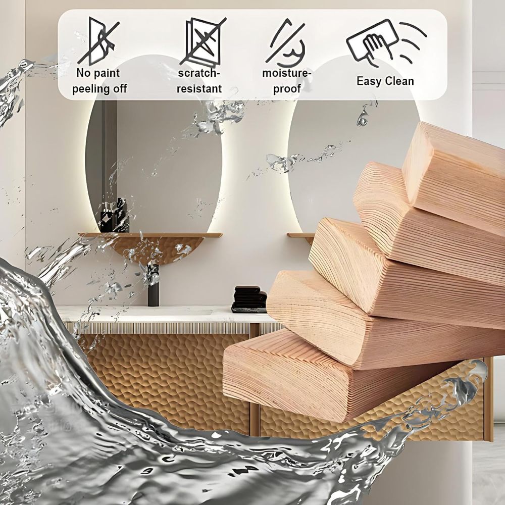 104IN Bathroom Vanity with Sink - Modern Floating Vanity with Two Drawers, Solid Wood Bathroom Sink Cabinet, Intelligent Defogging, Customizable Sizes - Complete Accessories, Brown