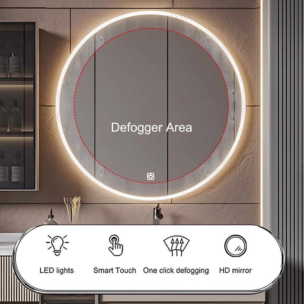 74IN Bathroom Vanity with Sink - Modern Bathroom Vanity with Makeup Vanity & Smart Defog Mirror, Stylish Sink Cabinet with Storage, Includes Makeup Stool, No Assembly Required, Off - White
