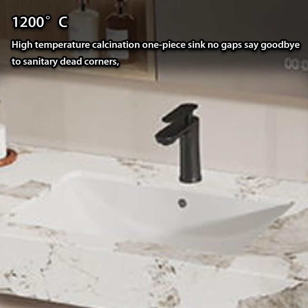 82IN Bathroom Vanity with Sink - White Bathroom Vanity Cabinet with Extension Strip&Smart Defog Mirror, Single Floating Sink Design, Customizable Size - Complete Accessories, Cabinet Mirror A