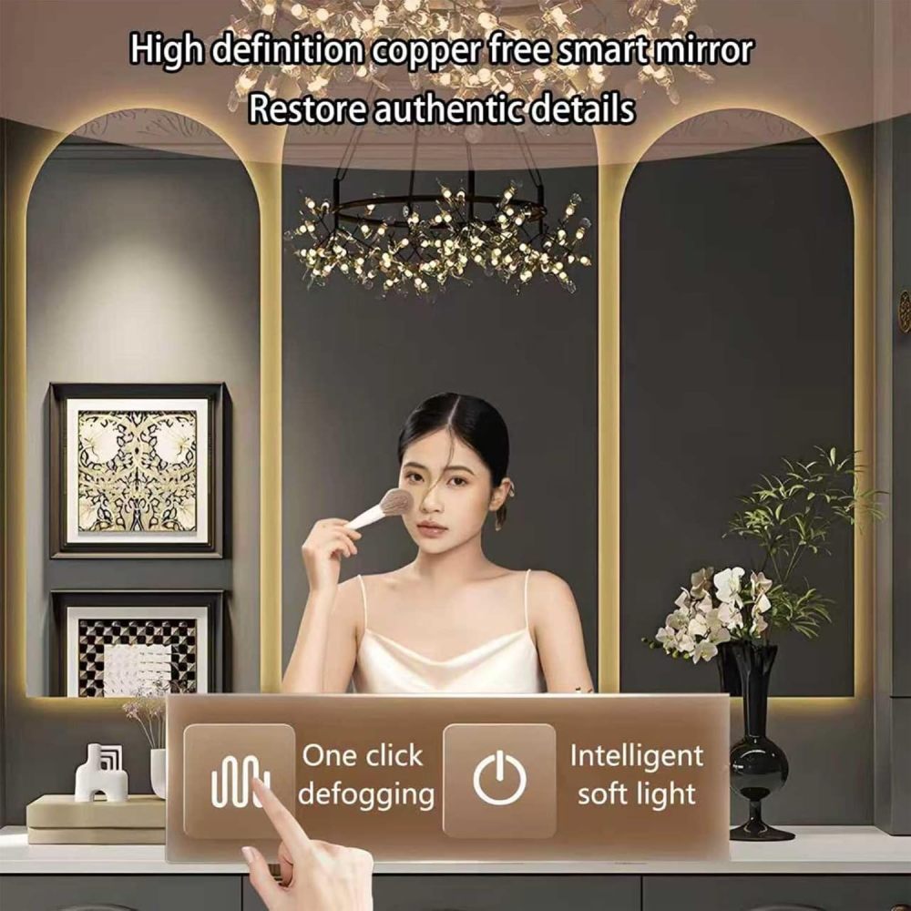 74 Inch Bathroom Vanity - Stylish Bathroom Vanity with Multiple Storage Areas, Popular Sink Cabinet with Smart Defog Mirror, Complete Accessories, No Assembly Required
