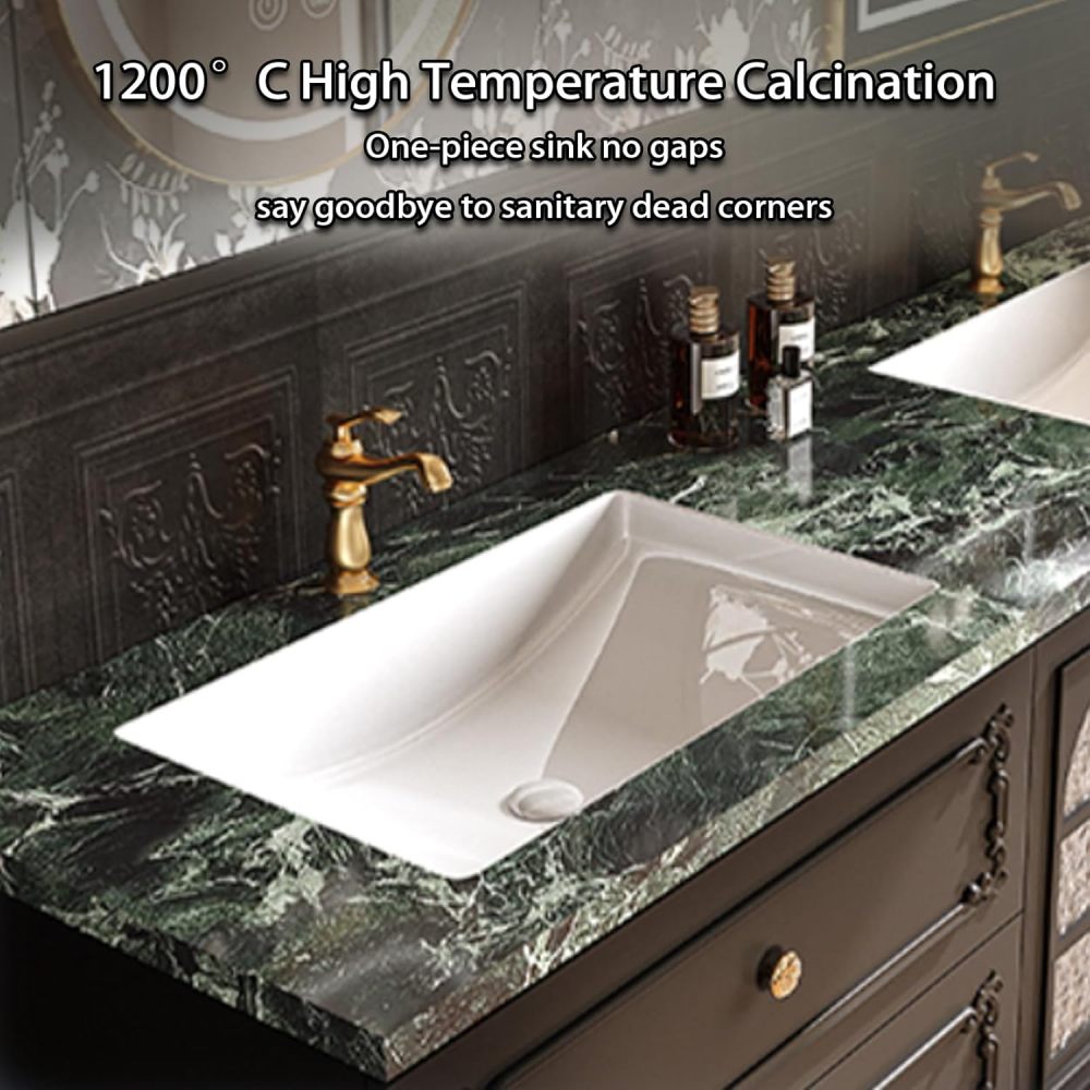 94IN Bathroom Vanity with Sink - Modern Double Bathroom Vanity Cabinet with Smart Defog Mirror, Solid Wood Floating Sink Design, Large Storage Space - Complete Accessories, Double Sink