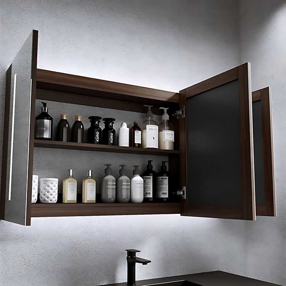 Modern Bathroom Vanity with Sink - Single/Double Sink Bathroom Vanity & Smart Defog Mirror Cabinet Set | Multi-Layer Solid Wood Material | Simple and Stylish Design (Single Sink, 36")