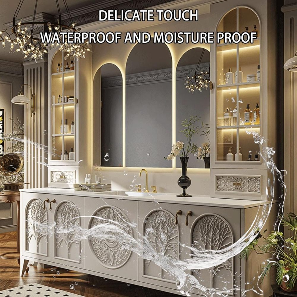 74 Inch Bathroom Vanity - Stylish Bathroom Vanity with Multiple Storage Areas, Popular Sink Cabinet with Smart Defog Mirror, Complete Accessories, No Assembly Required
