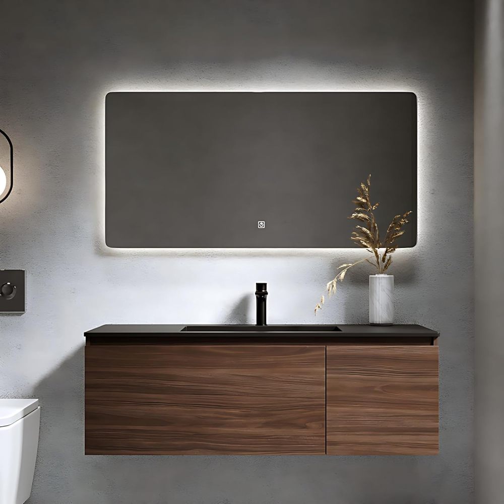 Modern Bathroom Vanity with Sink - Luxurious Bathroom Vanity Cabinet, Smart Defog Mirror & Floating Vanity, Multi-Layer Solid Wood Material | Wall-Mounted (Single Sink 36")