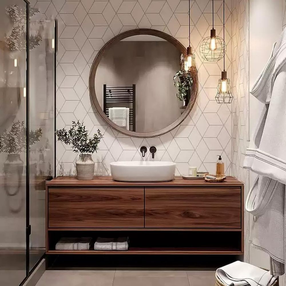 92IN Bathroom Vanity with Sink - Single Floating Sink Design with Smart Defogging Mirror, Solid Wood Bathroom Vanity Cabinet, Waterproof, Custom Size - Complete Accessories, Circular Mirror