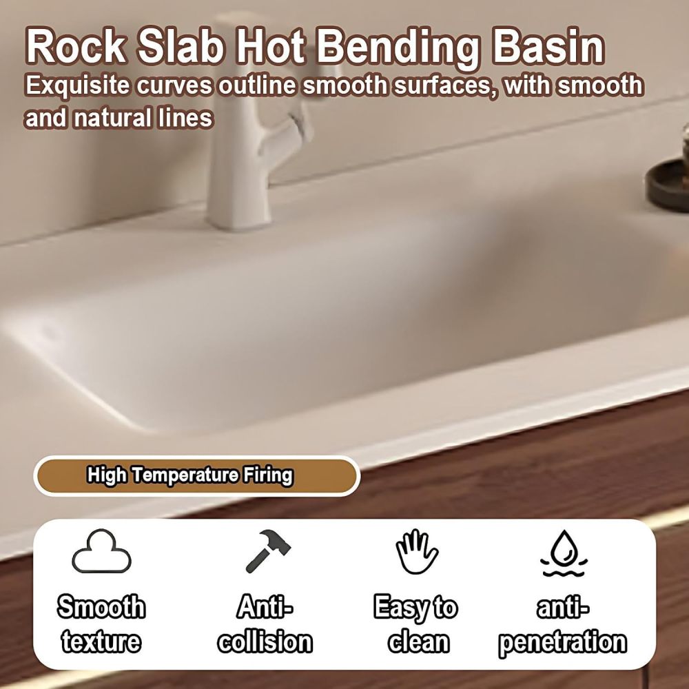 104IN Bathroom Vanity with Sink - Luxury Floating Double Sink Bathroom Vanity Cabinet with Drawers, Silent Buffer Slide Rail, Intelligent Defogging, Custom Sizes