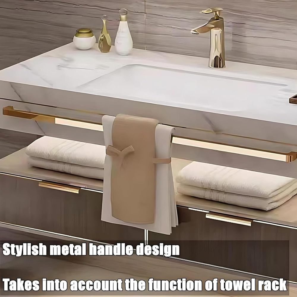98IN Modern Solid Wood Bathroom Vanity with Sink - Stylish Bathroom Vanity Cabinet with Smart Anti-Fog Mirror, Integrated Stone Sink, Ample Storage & Customizable Sizes, Single Sink
