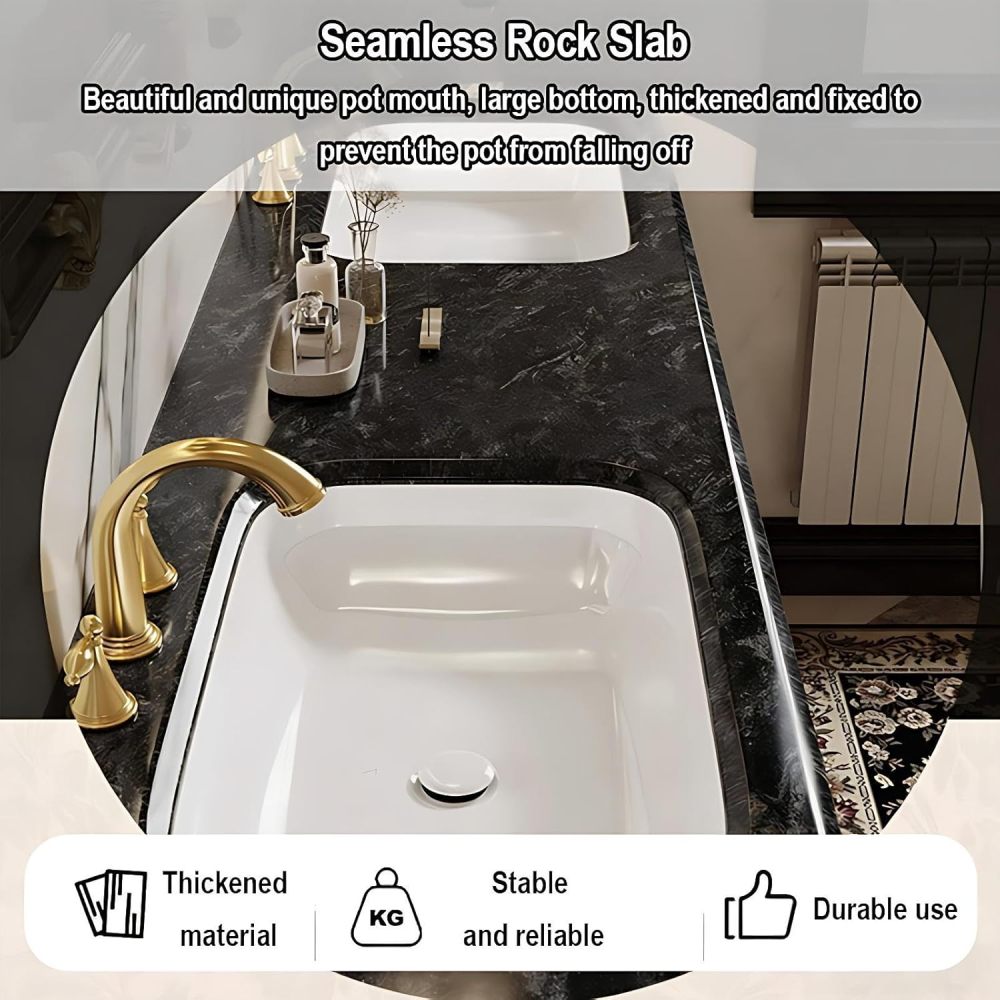 84IN Bathroom Vanity with Sink - Retro Bathroom Vanity Cabinet with Smart Anti-Fog Mirror, Double Sink Vanity, Multi-Layer Solid Wood, Custom Sizes - Complete Accessories, Mirror