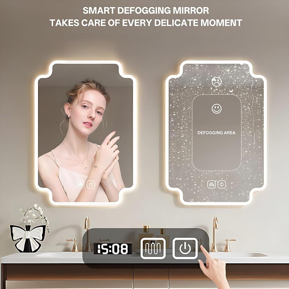64IN Double Bathroom Vanity with Sink - Modern Waterproof Bathroom Sink Cabinet with Drawers, Floating Vanity, Intelligent Defogging, Customizable Sizes - Easy to Install, Black