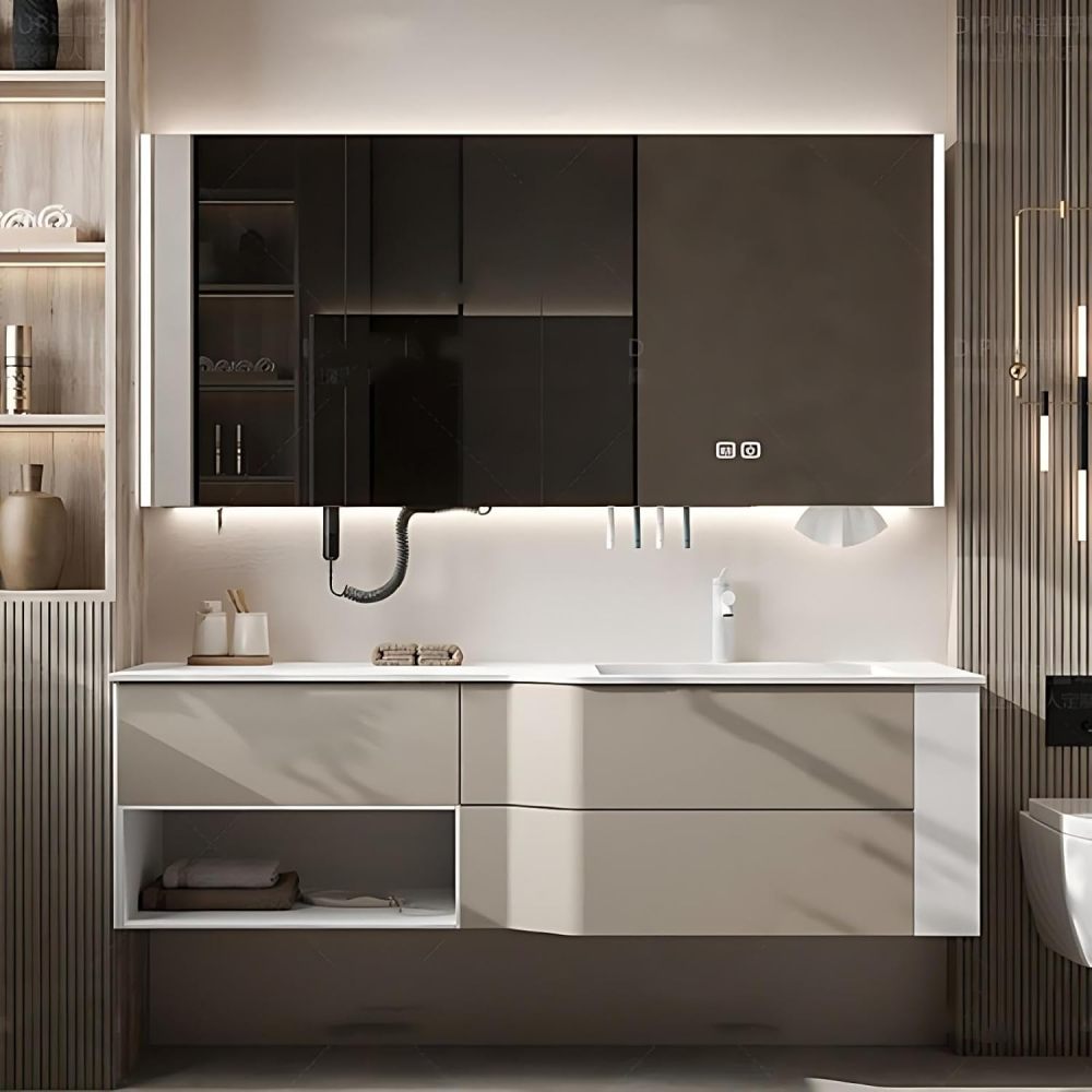Bathroom Vanity with Sink - Modern Bathroom Sink Cabinet, Contains LED Smart Defog Function | Wall Mount | Multi-Layer Solid Wood Material | Modern and Stylish Design (36")