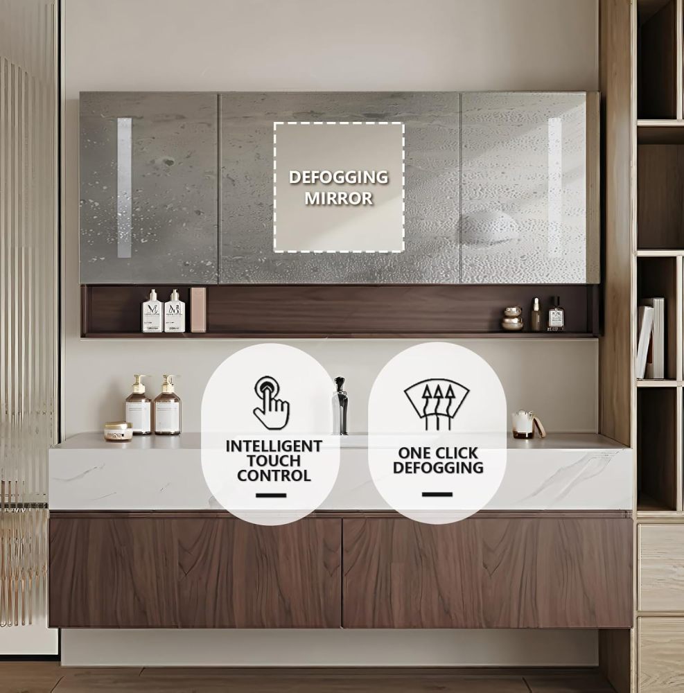 90IN Floating Bathroom Vanity with Sink - Bathroom Vanity with Thickened Countertop, Wall Mounted Cabinet with Undermount Sink, Includes Accessories, Classic Walnut