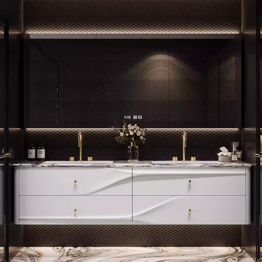 72IN Bathroom Vanity with Sink - Wall-Mounted Single Sink Vanity, Anti-Fog Mirror, Ample Storage, Customizable Sizes, Fully Assembled