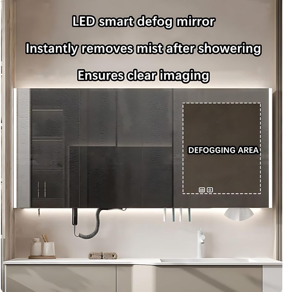Bathroom Vanity with Sink - Modern Bathroom Sink Cabinet, Contains LED Smart Defog Function | Wall Mount | Multi-Layer Solid Wood Material | Modern and Stylish Design (36")