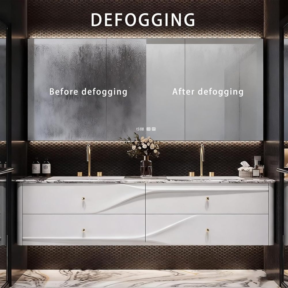 72IN Bathroom Vanity with Sink - Wall-Mounted Single Sink Vanity, Anti-Fog Mirror, Ample Storage, Customizable Sizes, Fully Assembled