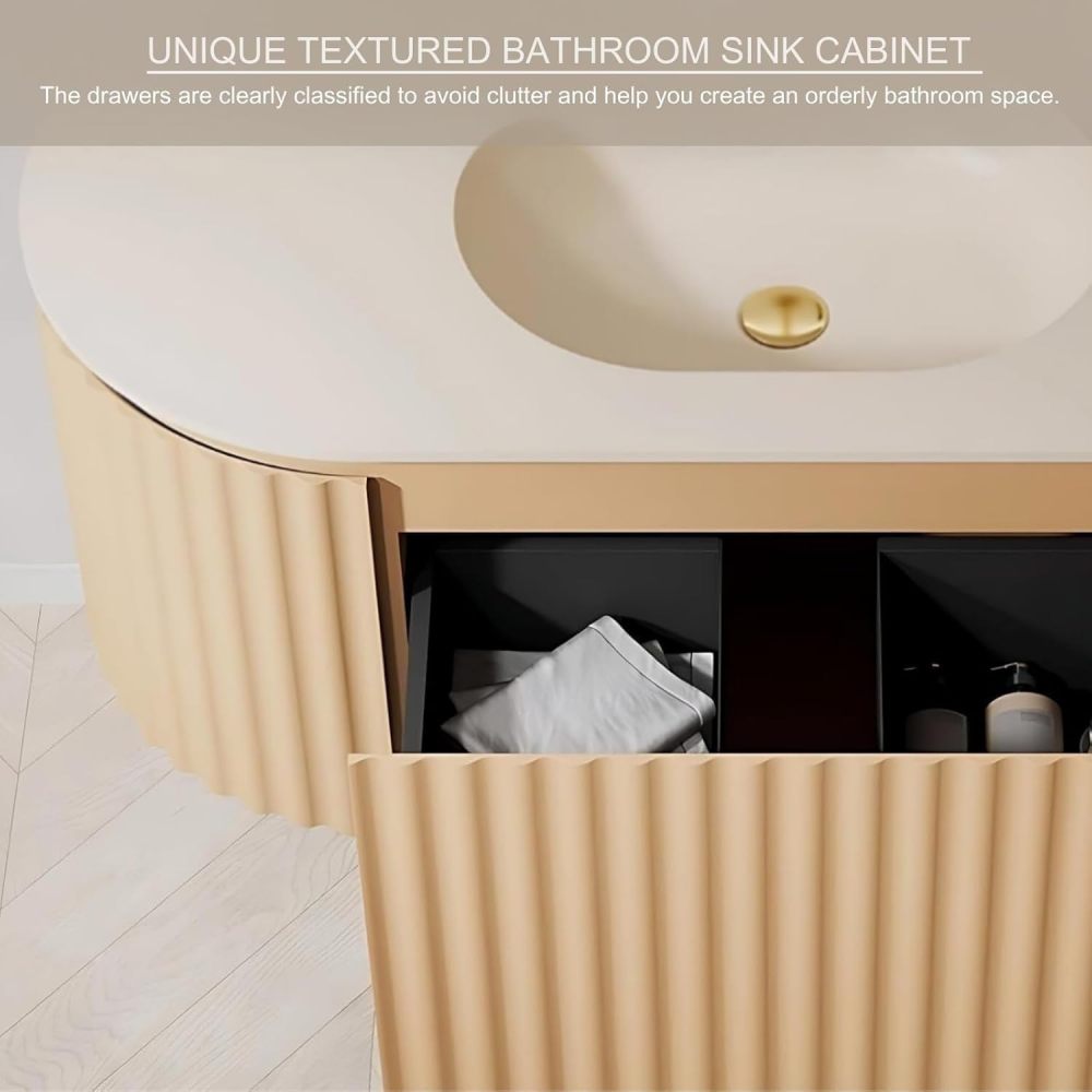 74IN Double Sink Bathroom Vanity - Solid Wood Bathroom Vanity Set with Smart Defogging LED Mirror, Floating Bathroom Sink Cabinet with Drawers and One-Piece Basin, Includes Accessories, #变种主