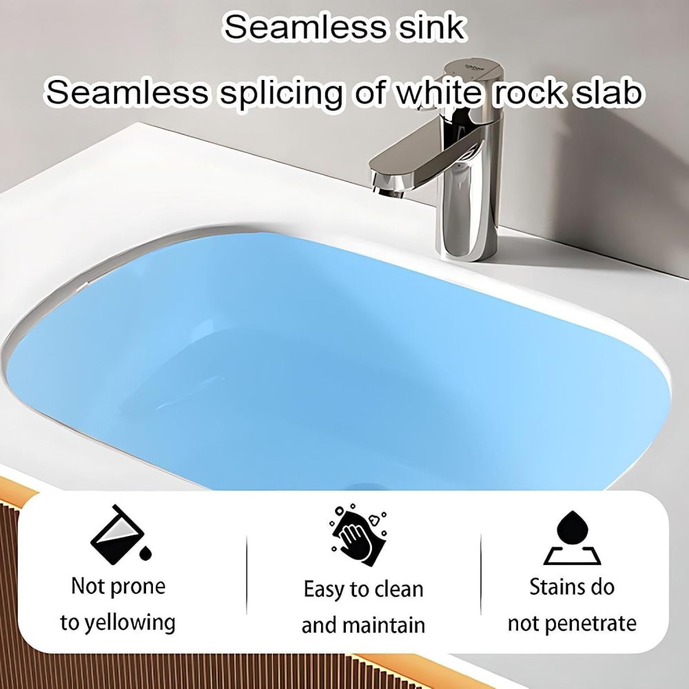 50IN Bathroom Vanity - Smart Bathroom Vanity with Multiple Storage Areas, Floating Sink Cabinet with Smart Defog Mirror, No Assembly Required