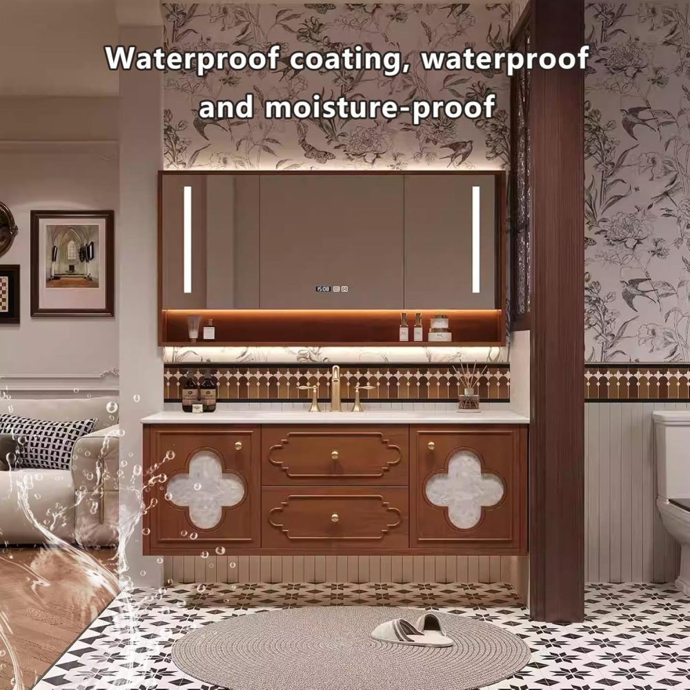 72IN Bathroom Vanity with Sink - Bathroom Vanity with Seamless Basin & Anti-Fog Mirror, Multi-Layer Waterproof Paint, Fully Assembled, B