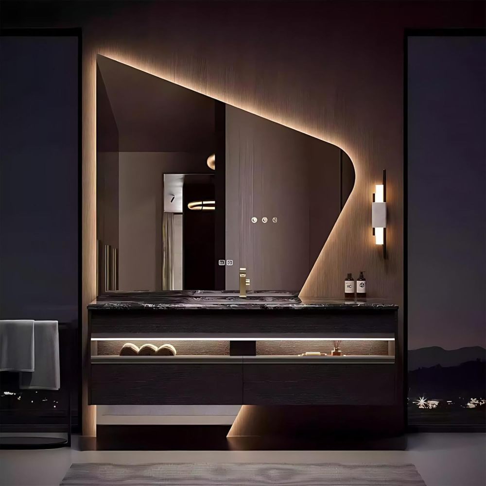 82IN Bathroom Vanity with Sink - Solid Wood Bathroom Vanity with Multiple Storage Areas, Luxury Sink Cabinet with Smart Defog Mirror, Complete Accessories, No Assembly Required