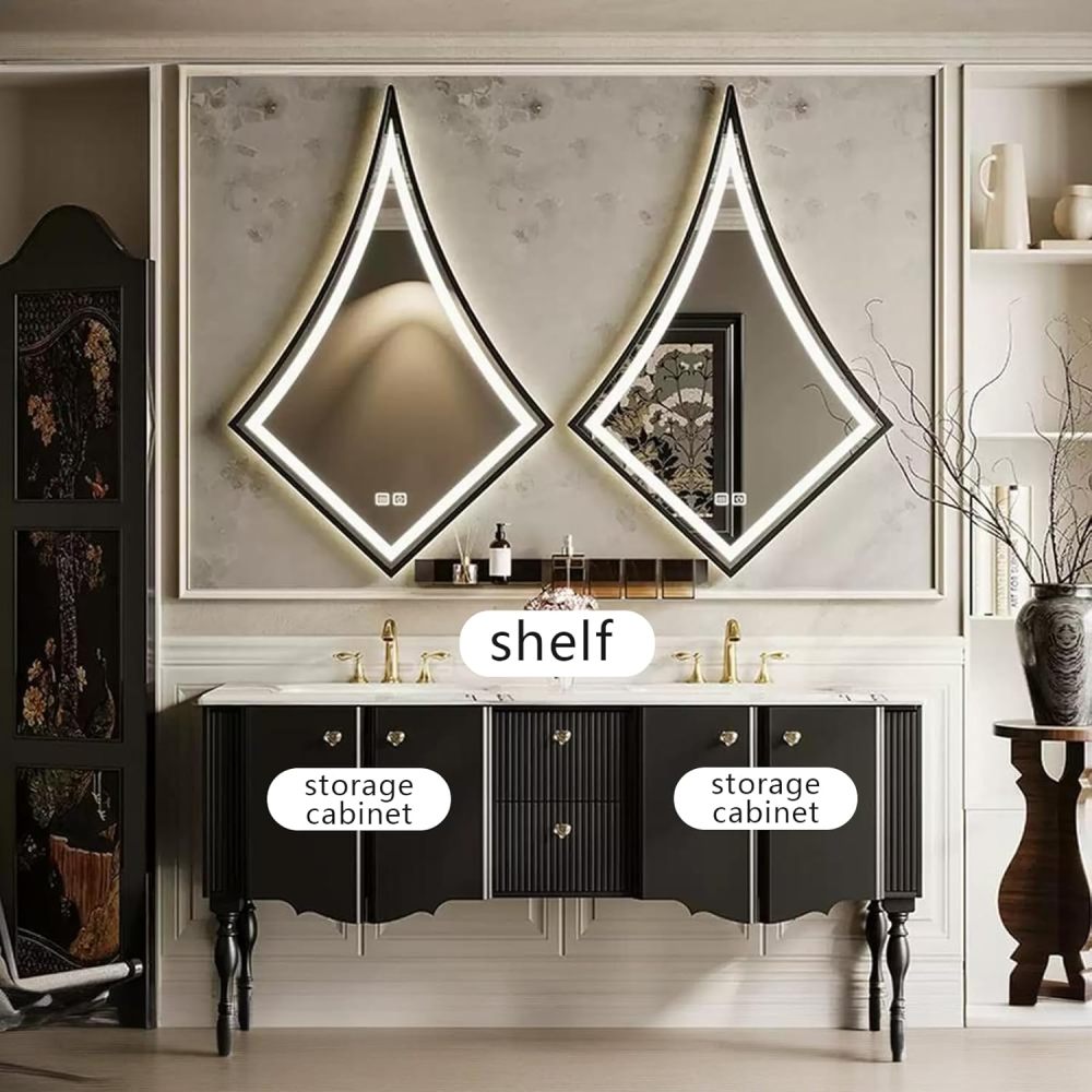 72IN Double Sink Bathroom Vanity - Luxury Bathroom Vanity with Smart LED Defogging Mirror ? Spacious Storage Cabinets, Customizable Design for Effortless Organization