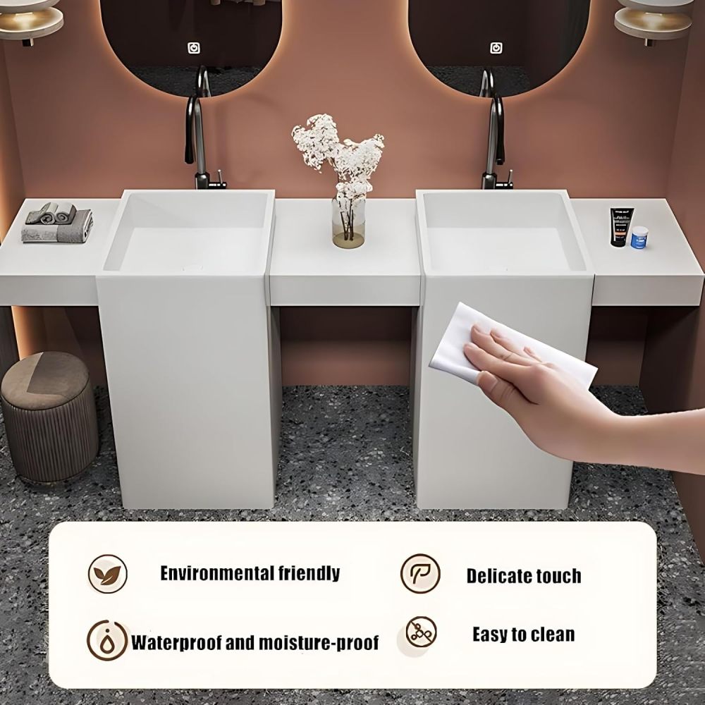 Bathroom Vanity with Sink - Single/Double Sink Bathroom Vanity & Smart Mirror Combination, Elegant and Stylish |2 Options | Multi-Layer Solid Wood Material (Double Sink, 100")
