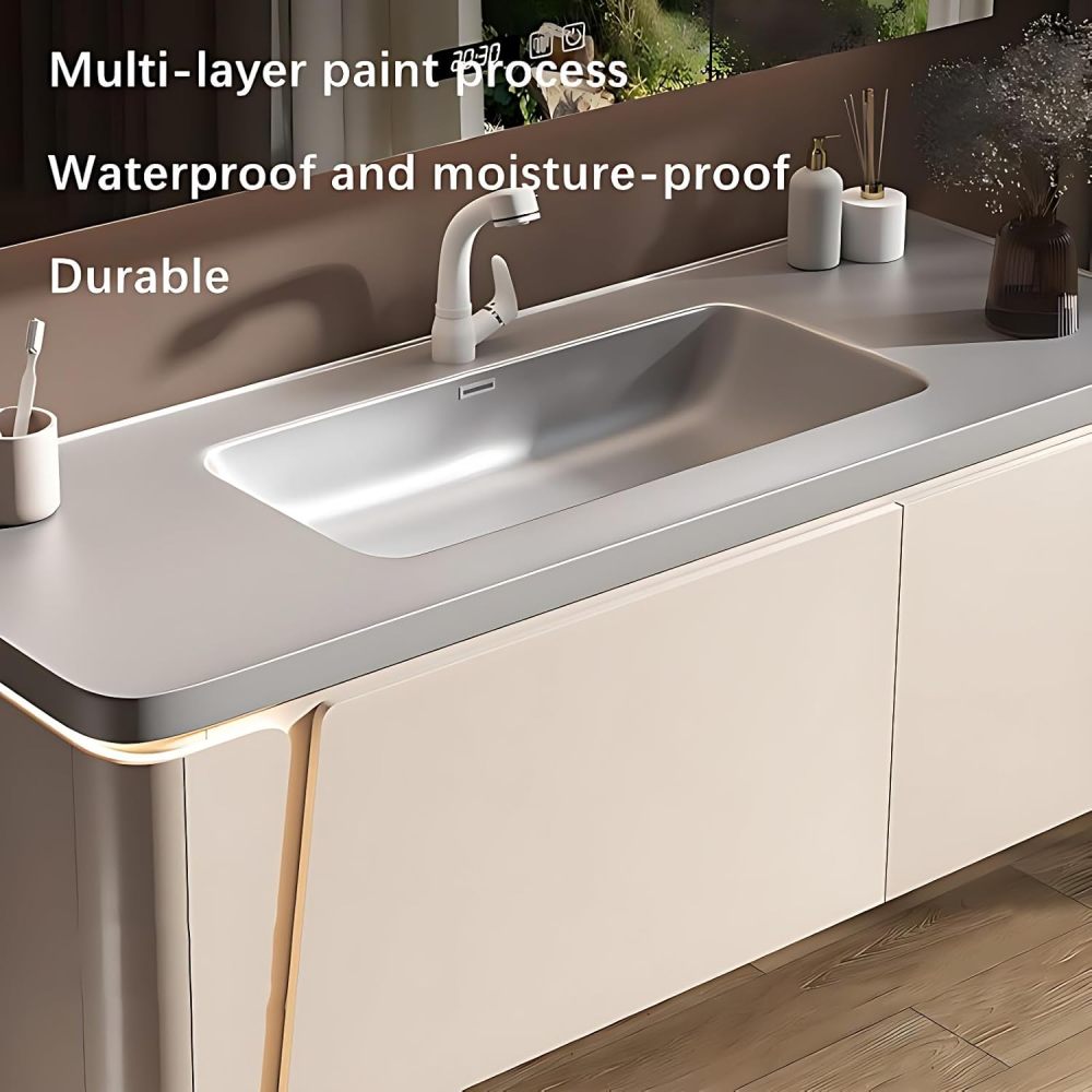 Bathroom Vanity with Sink - Modern Bathroom Sink Cabinet & Smart Mirror Cabinet| Wall Mount | Multi-Layer Solid Wood Material | Modern and Stylish Design (B, 36")