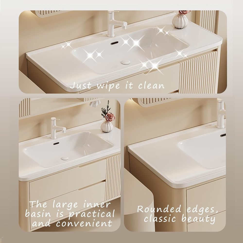 72IN Bathroom Vanity - Bathroom Vanity with Drawers and Storage, Smart Anti-Fog Mirror, Solid Wood Floating Vanity with Sink, Fully Assembled
