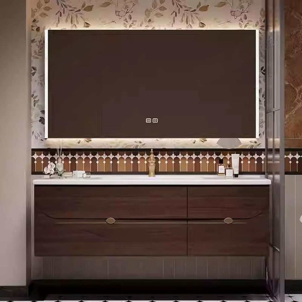 72IN Bathroom Vanity with Sink - Bathroom Vanity with Smart Defogging Mirror, Wall-Mounted Design, Sink Cabinet with Waterproof Finish, Complete Accessories, Fully Assembled, B