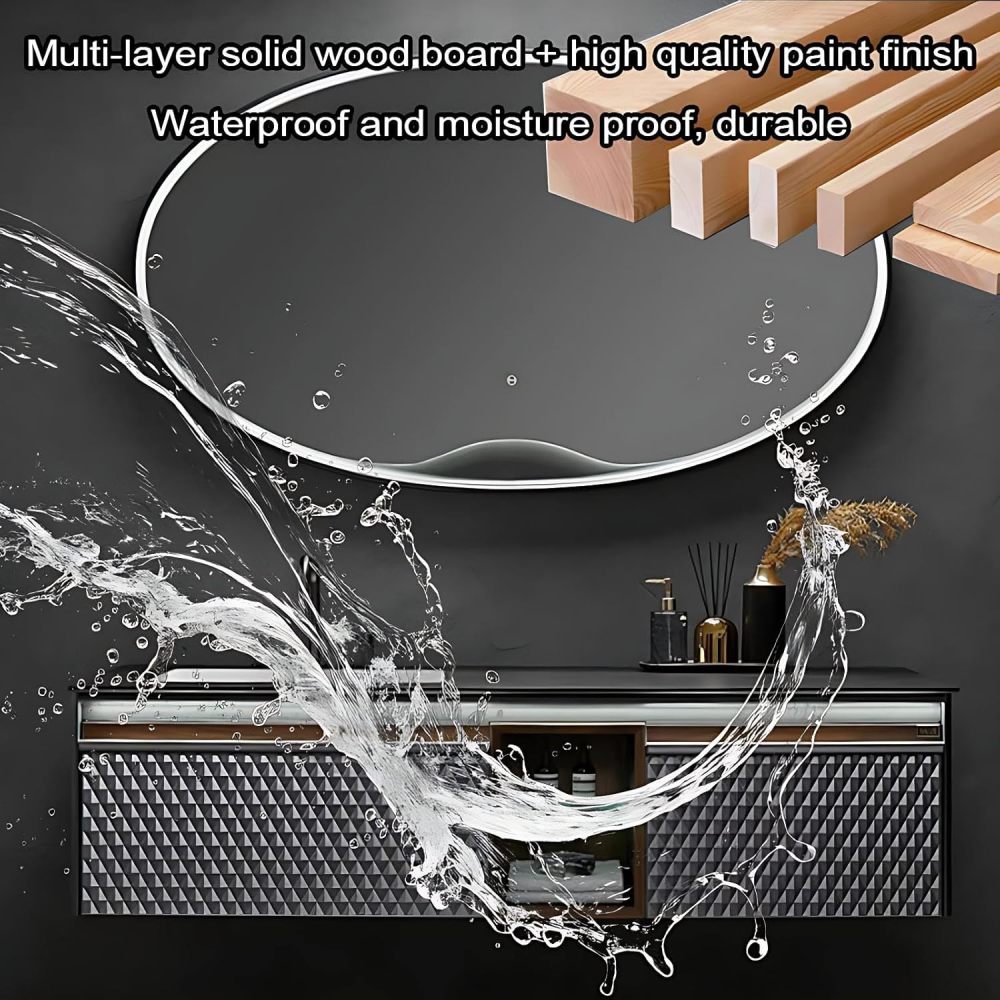 78IN Bathroom Vanity - Luxury Bathroom Vanity with Smart Defog Mirror, Smart Sink Cabinet with Multiple Storage Areas & Seamless Sink, No Assembly Required