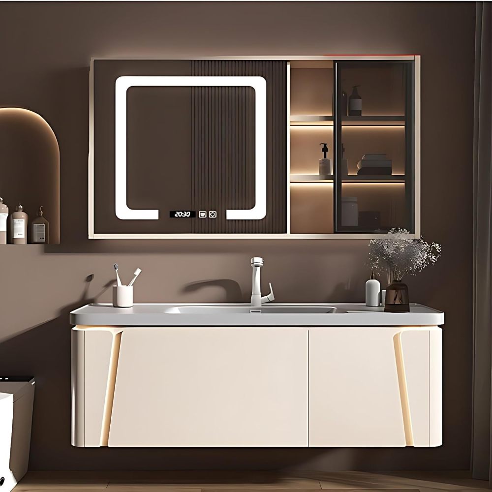 Bathroom Vanity with Sink - Modern Bathroom Sink Cabinet & Smart Mirror Cabinet| Wall Mount | Multi-Layer Solid Wood Material | Modern and Stylish Design (B, 36")