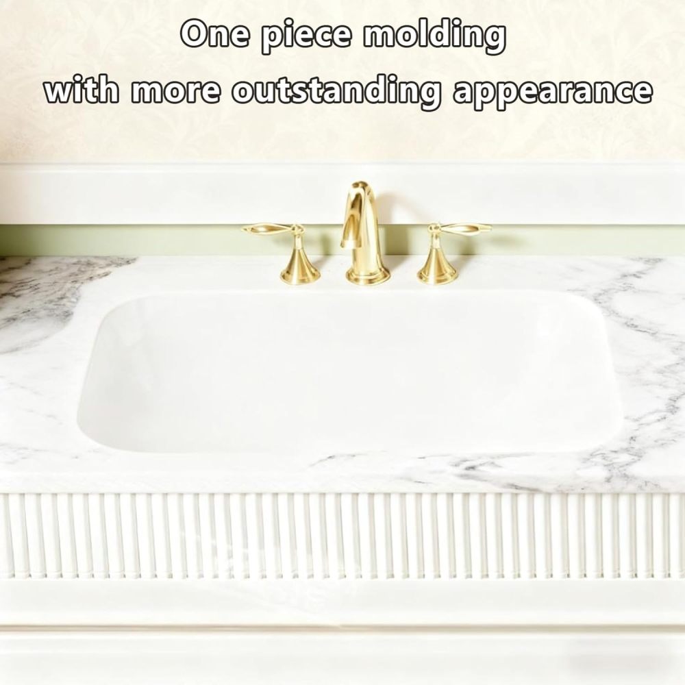 72IN Bathroom Vanity with Sink - Floating Bathroom Sink Cabinet with Makeup Area, LED Anti-Fog Mirror, Fully Assembled, Complete Accessories, Includes Makeup Stool, White
