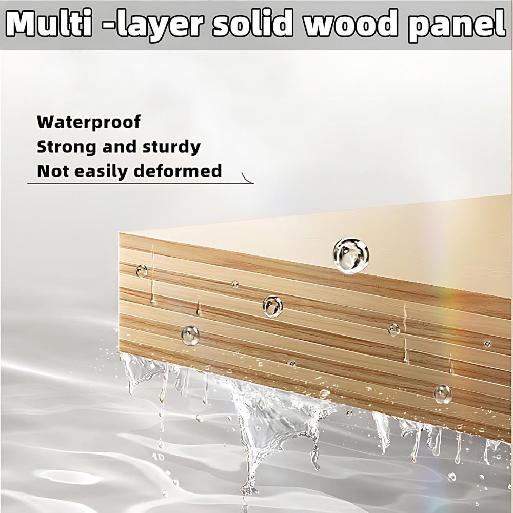 Bathroom Vanity - Modern Bathroom Vanity with Sink & LED Smart Defog Function | Wall Mount | Multi-Layer Solid Wood Material | Modern and Stylish Design (Square Mirror, 36")