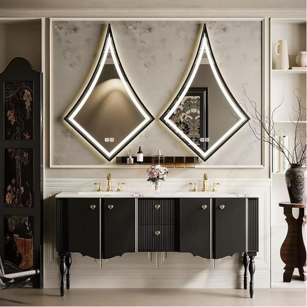72IN Double Sink Bathroom Vanity - Luxury Bathroom Vanity with Smart LED Defogging Mirror ? Spacious Storage Cabinets, Customizable Design for Effortless Organization