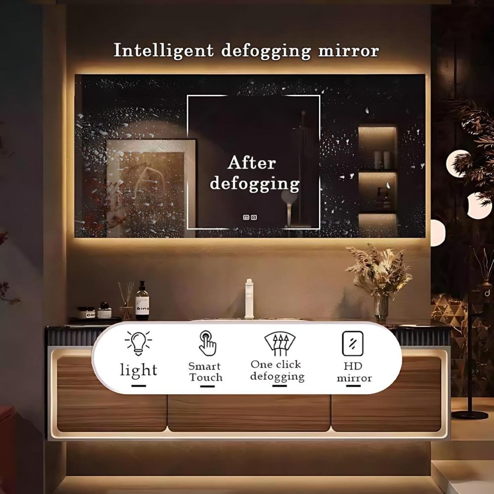 72IN Bathroom Vanity - Floating Bathroom Vanity with Sink, Smart Touch Anti-Fog Mirror, Seamless Basin,Waterproof Finish | Complete Accessories, Fully Assembled, Wood